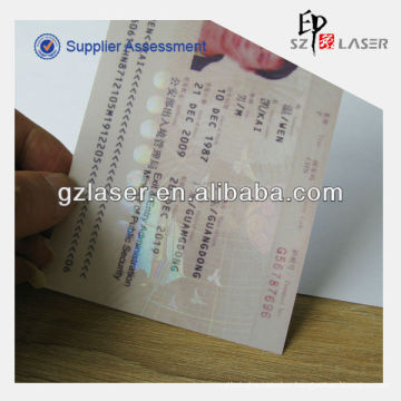 Hologram packaging film making for id card